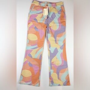 ASOS Peppermayo Retro Pastel Pants 1990s High Waisted, size 8 NEW